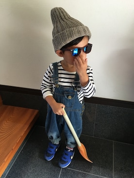 「OPAQUE（オペーク）のアイテム（帽子）」を使った、caaaanaさん（キッズ・90cm）の秋コーディネート