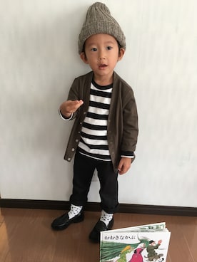 「COMME CA DU MODE（コムサデモード）のアイテム（スウェット）」を使った、caaaanaさん（キッズ・90cm）の秋コーディネート
