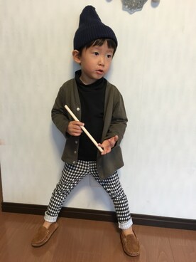 「COMME CA DU MODE（コムサデモード）のアイテム（スウェット）」を使った、caaaanaさん（キッズ・90cm）の秋コーディネート