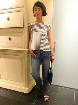 「Unaca（アナカ）のアイテム」を使った、enchainement/mignonさん（レディース・157cm）の春コーディネート