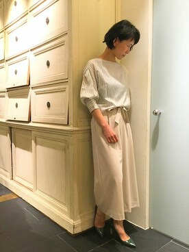 「Unaca（アナカ）のアイテム」を使った、enchainement/mignonさん（レディース・161cm）の春コーディネート