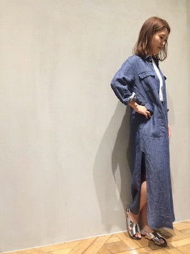 「d'un a dix（アナディス）のアイテム（ワンピース）」を使った、enchainement/mignonさん（レディース・158cm）の春コーディネート