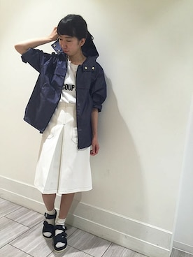 「d'un a dix（アナディス）のアイテム（その他アウター）」を使った、enchainement/mignonさん（レディース・160cm）の春コーディネート
