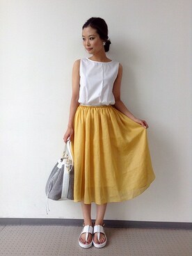 「Unaca（アナカ）のアイテム」を使った、enchainement/mignonさん（レディース・160cm）の夏コーディネート