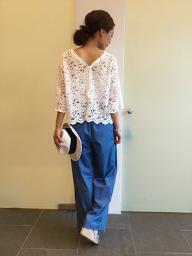 「Unaca（アナカ）のアイテム」を使った、enchainement/mignonさん（レディース・160cm）の夏コーディネート