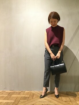 「Unaca（アナカ）のアイテム」を使った、enchainement/mignonさん（レディース・158cm）の秋コーディネート