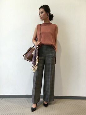 「mignon（ミニョン）のアイテム」を使った、enchainement/mignonさん（レディース・160cm）の秋コーディネート