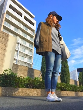 「HERE'S（HERE'S）のアイテム（ジャケット/アウター）」を使った、Narumi さん（レディース・155cm）の秋コーディネート