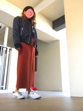 Narumi さんの「WOMEN メリノブレンドリブスカート」を使ったコーディネート