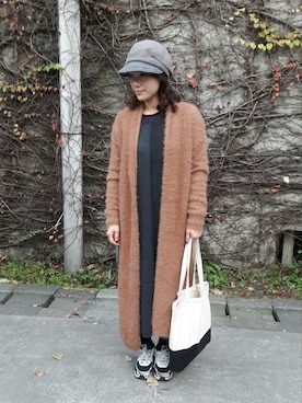 「MEIER.Q（マイヤーキュー）のアイテム（その他アウター）」を使った、evitaさん（レディース・159cm）の冬コーディネート