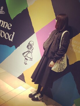 「AVAN LILY（アヴァンリリィ）のアイテム（MA-1）」を使った、roku66さん（レディース・165cm）の春コーディネート