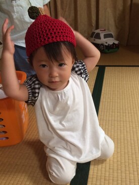 「りんご帽子」｜zuiさん（キッズ・90cm）の秋コーディネート