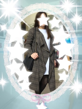「blue」｜「アイテム（チェスターコート）」を使った、Kristy Ng さん（レディース・157cm）の春コーディネート