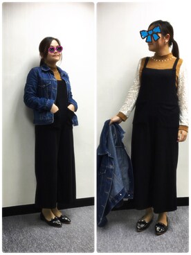 「アイテム（その他トップス、ブラウン系）」を使った、Kristy Ng さん（レディース・157cm）の春コーディネート