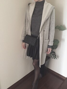 「ZARA（ザラ）のアイテム（ショルダーバッグ、ブラック系）」を使った、myongさん（レディース・154cm）の春コーディネート