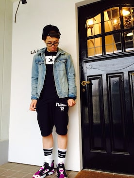 「goa（ゴア）のアイテム（デニムジャケット）」を使った、Koichi Ono LABOONさん（メンズ・170cm）の春コーディネート