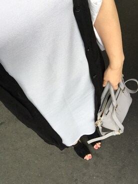 「しまむら（シマムラ）のアイテム（ワンピース、グレー系）」を使った、saochi♡さん（レディース・160cm）の夏コーディネート
