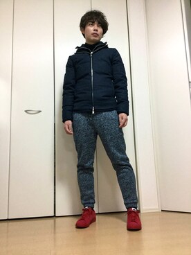 「AKM」｜「アイテム（ダウンジャケット/コート）」を使った、たくろさん（メンズ・172cm）の冬コーディネート