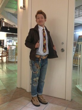 「AVIREX（アヴィレックス）のアイテム（ブルゾン）」を使った、SHOさん（メンズ・168cm）の秋コーディネート