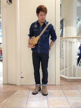 「TYPE BLUE（タイプブルー）のアイテム（トップス）」を使った、SHOさん（メンズ・168cm）の春コーディネート
