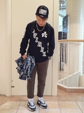 「TYPE BLUE（タイプブルー）のアイテム（トップス）」を使った、SHOさん（メンズ・168cm）の秋コーディネート