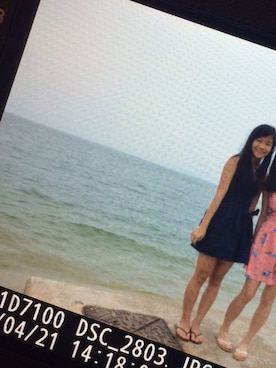 「Abercrombie&Fitch（アバークロンビーアンドフィッチ）のアイテム（サンダル）」を使った、Angelchengytさん（レディース・160cm）の夏コーディネート