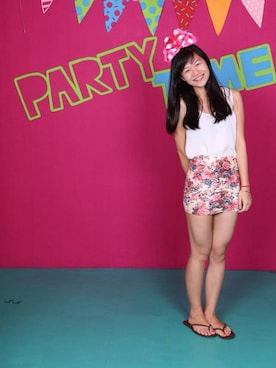 「Abercrombie&Fitch（アバークロンビーアンドフィッチ）のアイテム（サンダル）」を使った、Angelchengytさん（レディース・160cm）の夏コーディネート