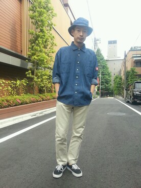 「BEDWIN（ベドウィン）のアイテム（パンツ）」を使った、目黒さん（メンズ・171cm）の春コーディネート