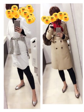 「赤チェック」｜「アイテム（トレンチコート）」を使った、fsmkjさん（レディース・163cm）の冬コーディネート