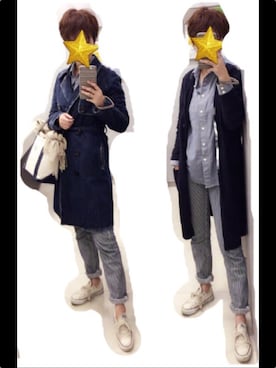 「ヒッコリー」｜「アイテム（トレンチコート）」を使った、fsmkjさん（レディース・163cm）の春コーディネート