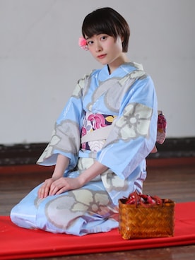 「アイテム（浴衣）」を使った、utataneさん（レディース・167cm）の春コーディネート