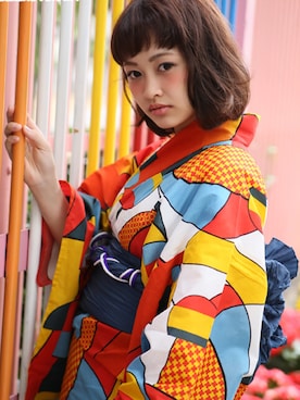 「アイテム（浴衣）」を使った、utataneさん（レディース・165cm）の春コーディネート