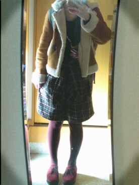 「one after another NICE CLAUP（ワンアフターアナザーナイスクラップ）のアイテム（ダッフルコート）」を使った、にゃすさん（レディース・157cm）の冬コーディネート