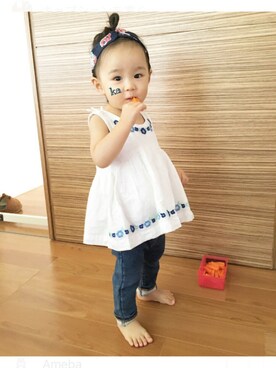 「babygap」｜「アイテム（キャミソール）」を使った、kakaさん（キッズ・80cm）の夏コーディネート