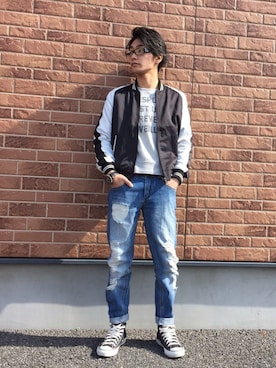 「FREE'S MART（フリーズマート）のアイテム」を使った、Masaki Shimoda さん（メンズ・170cm）の春コーディネート