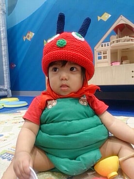 「アイテム（ママ＆ベビー、グリーン系）」を使った、もんた☆もんたさん（レディース・156cm）の秋コーディネート