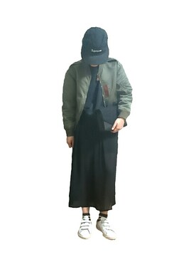 「FRAY I.D（フレイアイディー）のアイテム（クラッチバッグ）」を使った、:-)さん（レディース・156cm）の春コーディネート