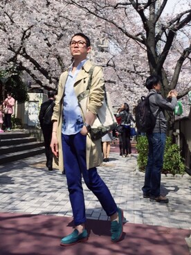 「アイテム（トレンチコート）」を使った、ゆうさん（メンズ・176cm・40代）の春コーディネート