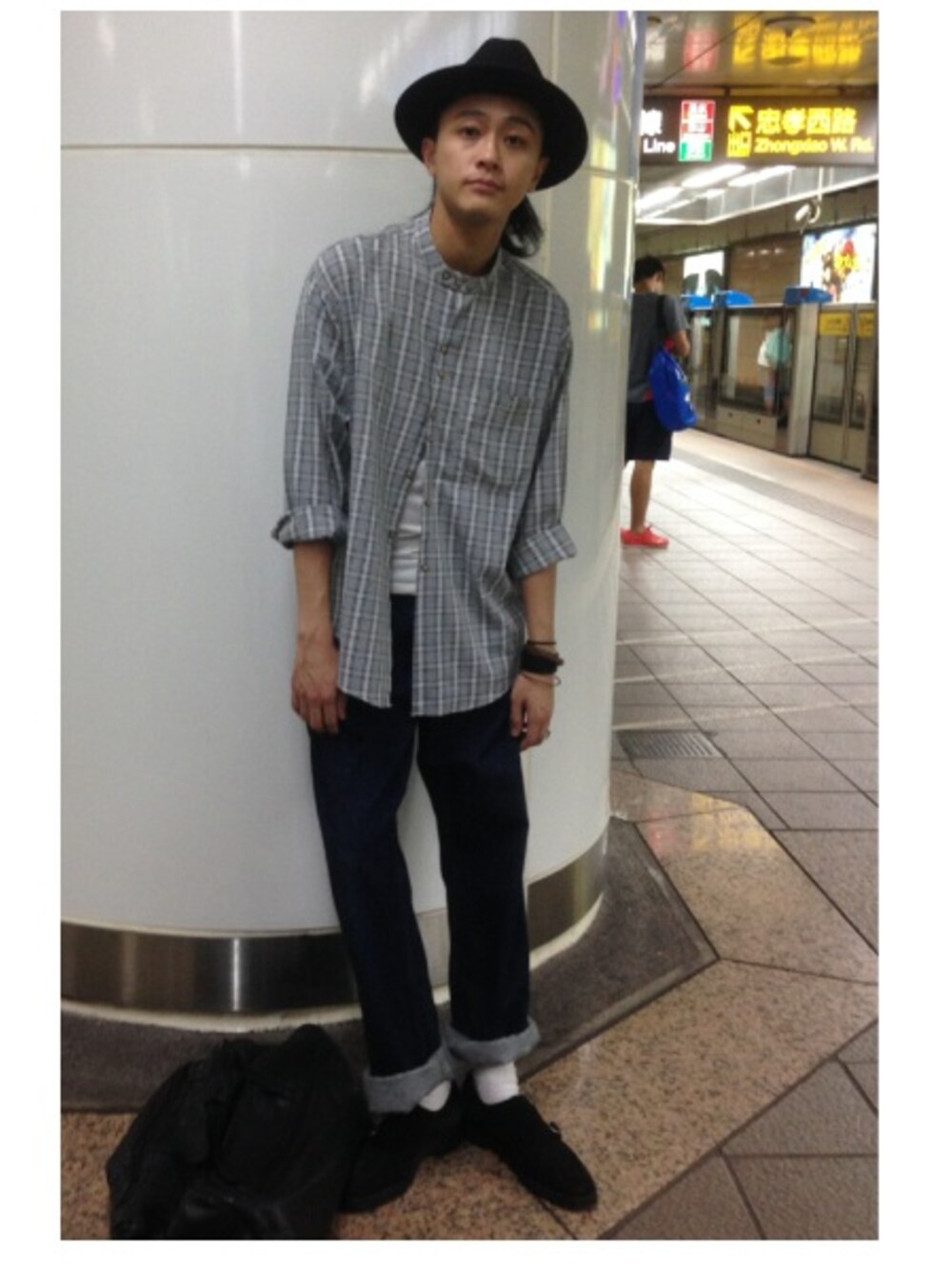 「NEW YORK HATのHat（ハット、ブラック系）」を使った、ShuHuai Changさん（メンズ・183cm）の夏コーディネートの1枚目の写真