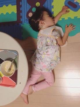「H&M（エイチ・アンド・エム）のアイテム（チュニック）」を使った、mimiさん（キッズ・80cm）の冬コーディネート