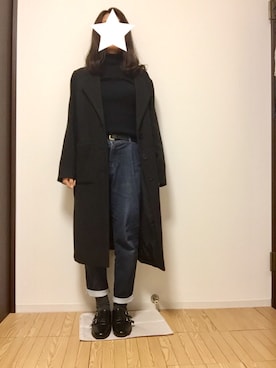 「ボーイフレンドデニム」｜「アイテム（その他アウター）」を使った、みーさんさん（レディース・159cm）の冬コーディネート
