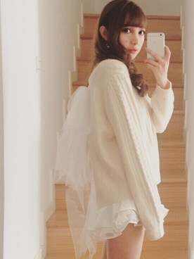 「MICOAMERI（ミコアメリ）のアイテム（スウェット）」を使った、Ohframboiseさん（レディース・163cm）の冬コーディネート