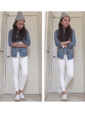 「BEAMS（ビームス）のアイテム（シャツ/ブラウス）」を使った、KA☺︎RUさん（レディース・161cm）の夏コーディネート