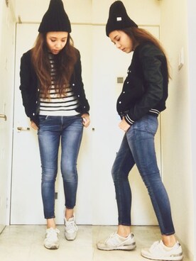 デニムパンツを使った 冬嫌い の人気ファッションコーディネート Wear