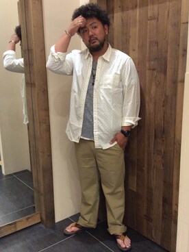 「色違いで持ってます。」｜MATSUさん（メンズ・183cm）の夏コーディネート