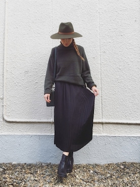 階上実穂さん（レディース・158cm）の秋コーディネート