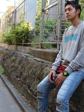「＃デニム」｜「アイテム（ジャケット/アウター）」を使った、kazuさん（メンズ・175cm）の春コーディネート