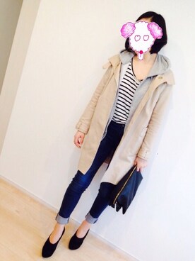 「TOMMY（トミー）のアイテム（トレンチコート）」を使った、Chise / Natsuさん（レディース・167cm）の冬コーディネート