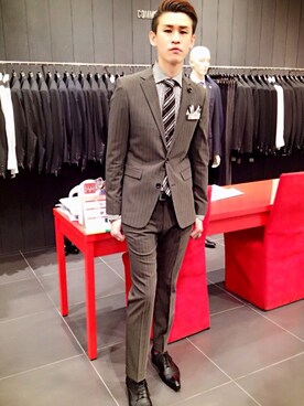 「COMME CA COLLECTION（コムサ・コレクション）のアイテム（セットアップ）」を使った、Marco   Lauさん（メンズ・182cm）の夏コーディネート