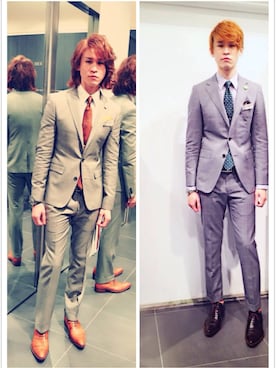 「COMME CA COLLECTION（コムサ・コレクション）のアイテム（セットアップ）」を使った、Marco   Lauさん（メンズ・182cm）の夏コーディネート